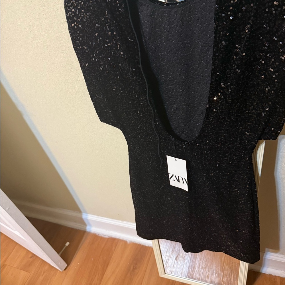 Zara Sparkling Black Mini Dress